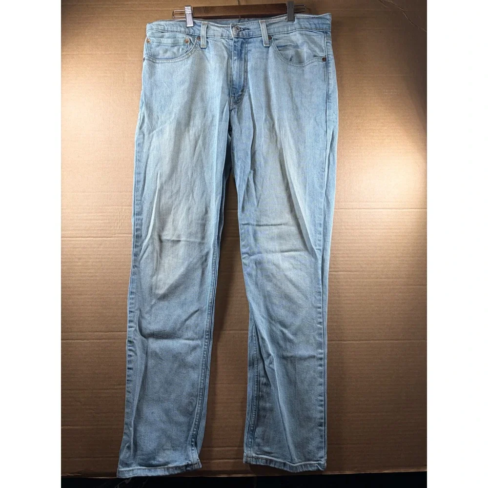 Levi's 511 Slim Fit Jeans Mens 34x30 Light Wash Denim Pants Distressed Fade